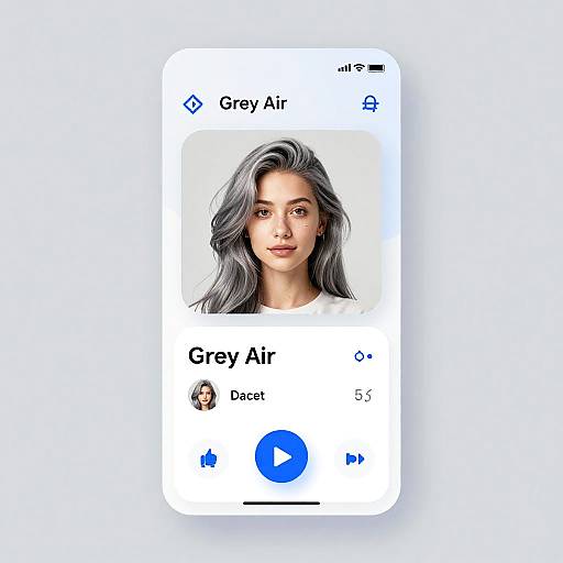 Futuristic Grey Hair UI Design