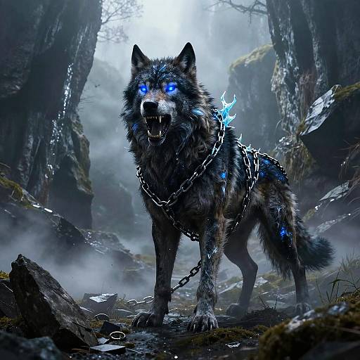 Fenrir: Monstrous Wolf in Spectral Chains