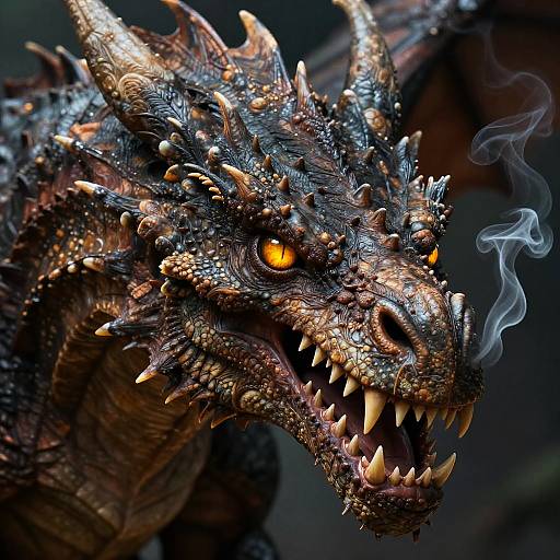 Realistic Dragon Head Close-Up