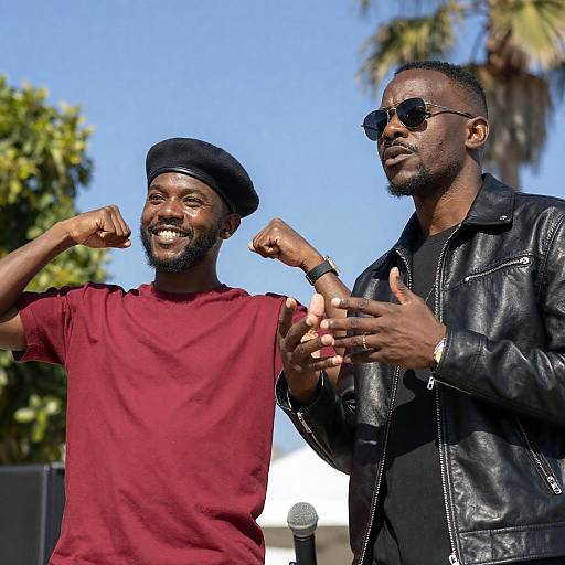 Two Men Performing Outdoors