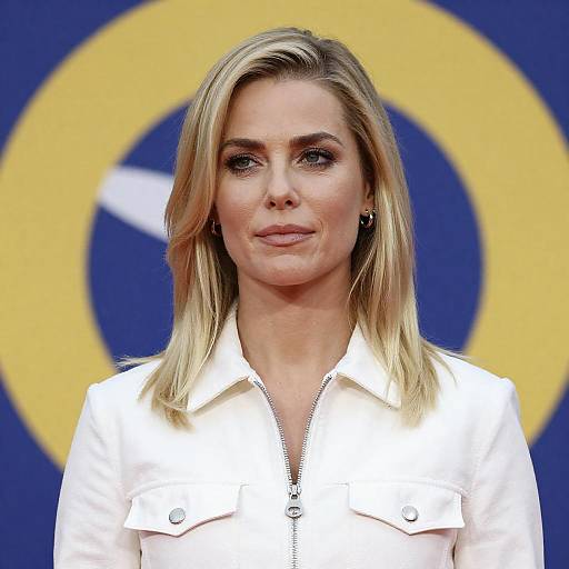 Blonde Woman in White Jacket Portrait