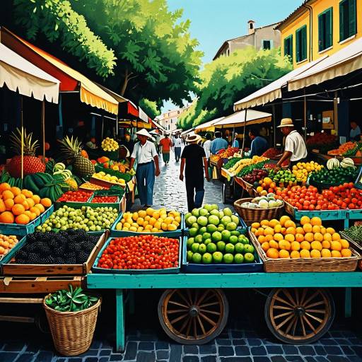 Mediterranean Fruit Market Illustration Mediterranean Fruit Market Illustration