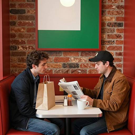 Casual Conversation in a Cozy Booth