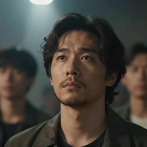 Serious Man Looking Upward