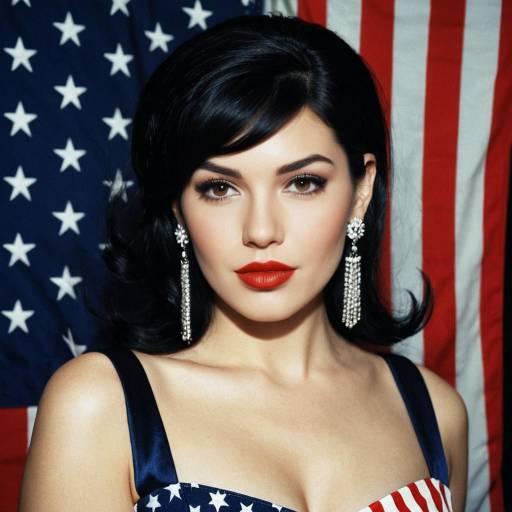 Elegant Woman in Flag Dress Costume