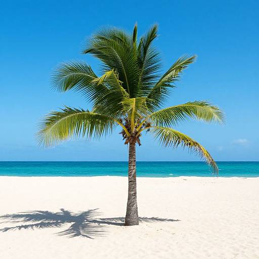 Lonely Palm Tree on Desert Island