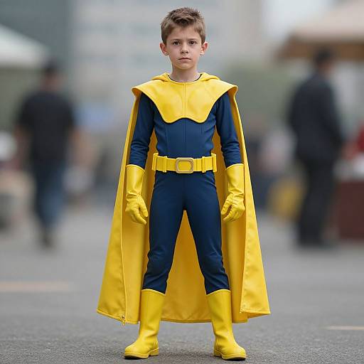 Male Superhero in Yellow Cape