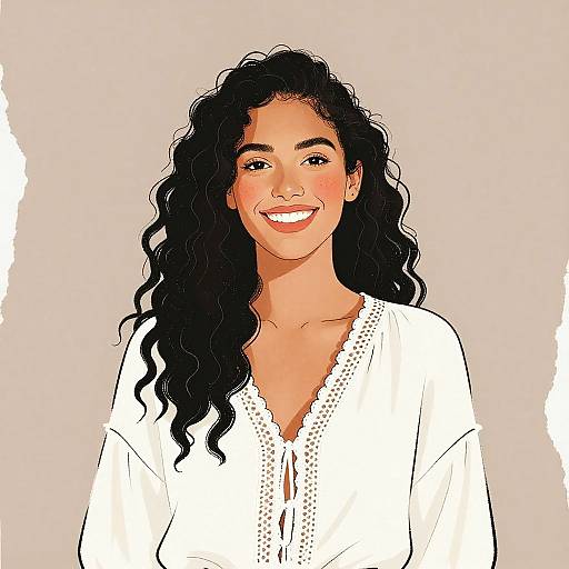 Mediterranean Woman Collage Portrait