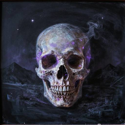 Eerie Crystal Skull on Mountain Plateau