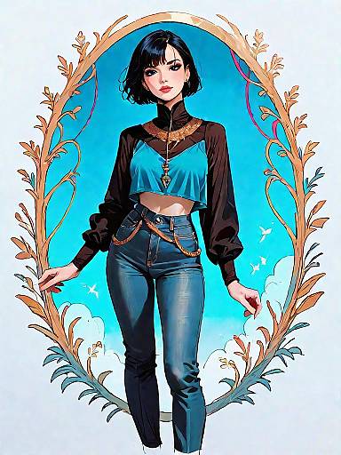 Stylish Woman in Bold Fashion Pose