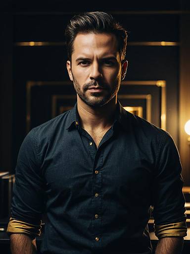 Photorealistic Studio Portrait of Casual Office Man