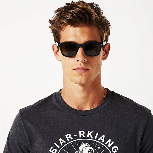 Trendy Male Portrait in White Studio