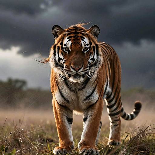 Cinematic Photoreal Siberian Tiger in Storm