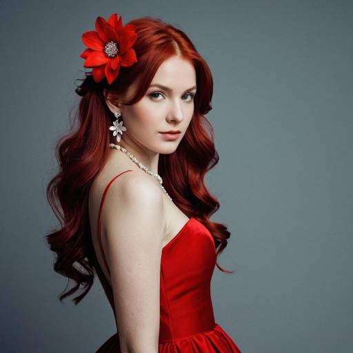Elegant Solo Girl in Red Dress