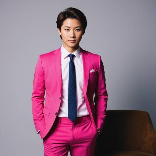 Stylish Man in Bright Pink Suit