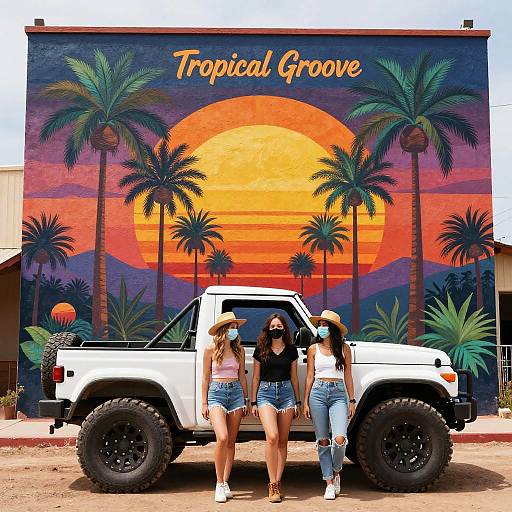 Tropical Groove Mexican Muralism Sunset