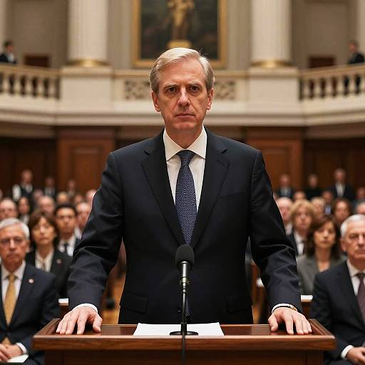 Confident Leader at Podium