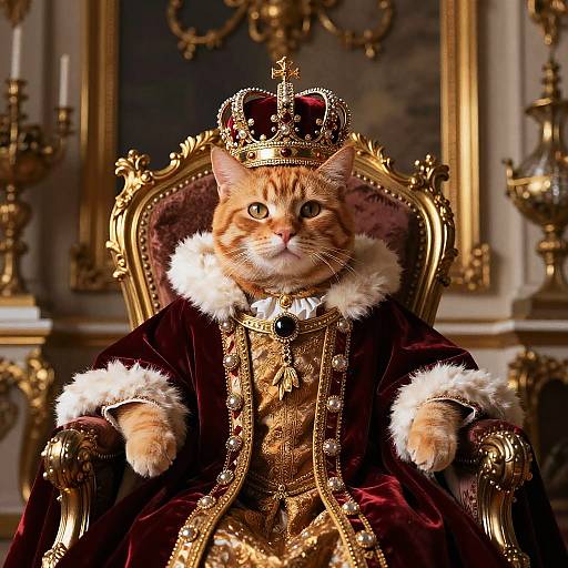 Royal Orange Cat Monarch Portrait