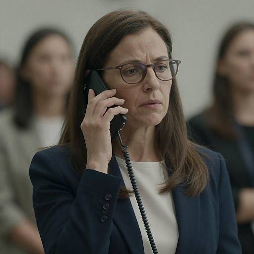 Concerned Woman on Phone in Green Hue