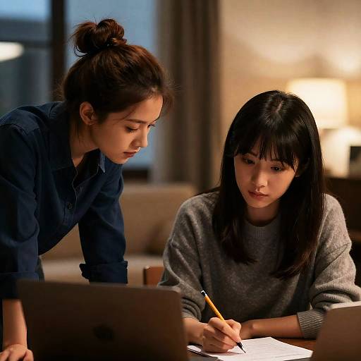 Intimate Indoor Portrait of Two Women