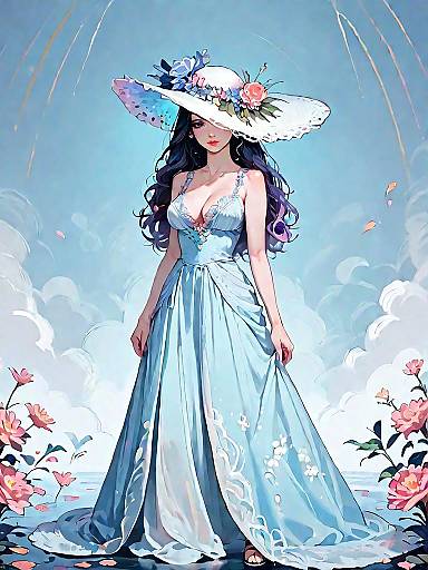 Elegant Dark Fantasy Nighttime Girl