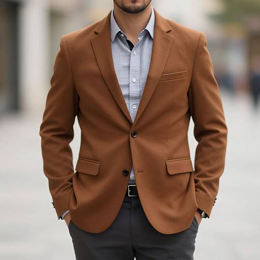 Stylish Brown Blazer Male Outfit