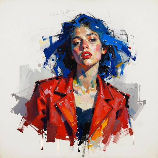 Expressionist Cubist Portrait of Woman