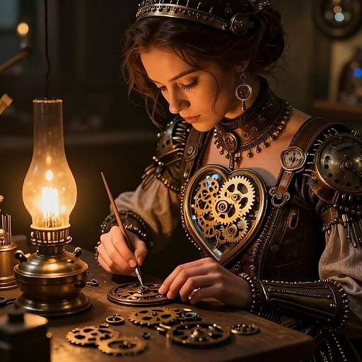 Steampunk Female Clockmaker Portrait