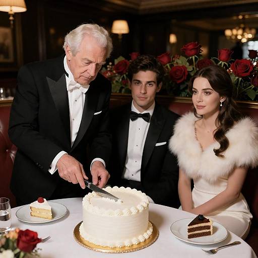 Elegant Wedding Celebration in Dim Lighting