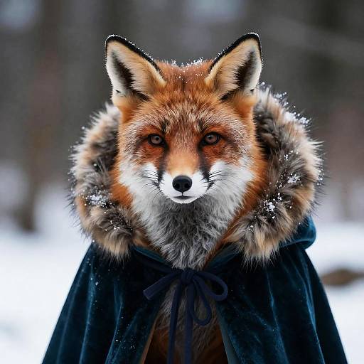 Elegant European Vixen in Winter Forest