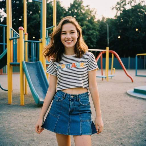 Cheerful Teen Girl on Playful Adventure