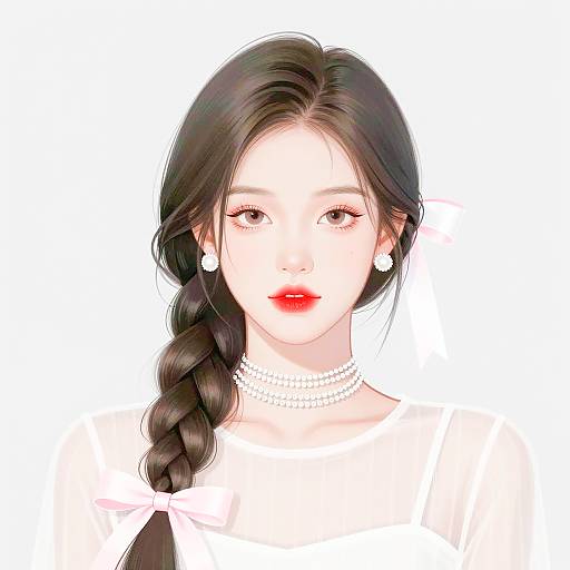 Elegant Young Woman in Soft Pastels