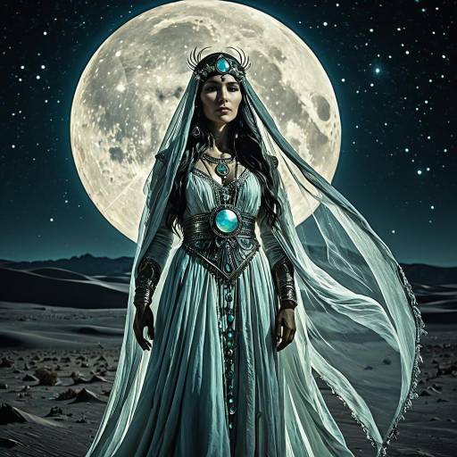 Luminous Moon Priestess with Glowing Veil Luminous Moon Priestess with Glowing Veil