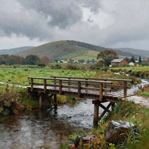 Impressionist Rainy Day Landscape