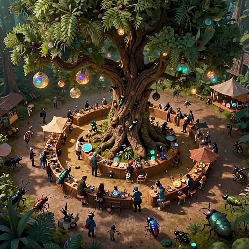 Surreal Aerial View of Insect Bazaar