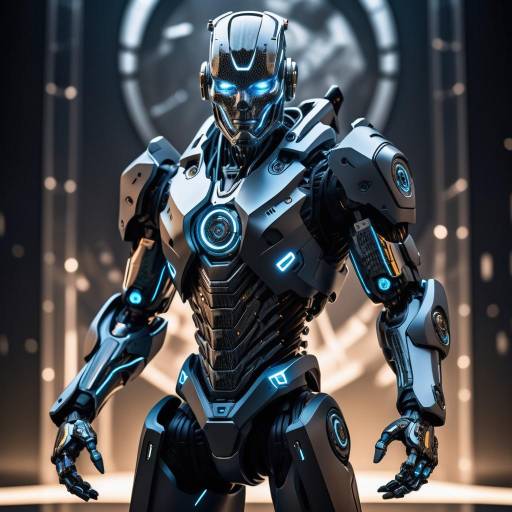 Cyborg Warrior in Futuristic Landscape Cyborg Warrior in Futuristic Landscape