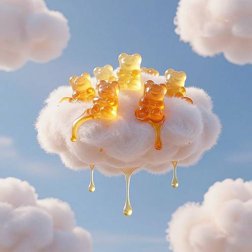 Radiant Gummy Bears in Dreamscape