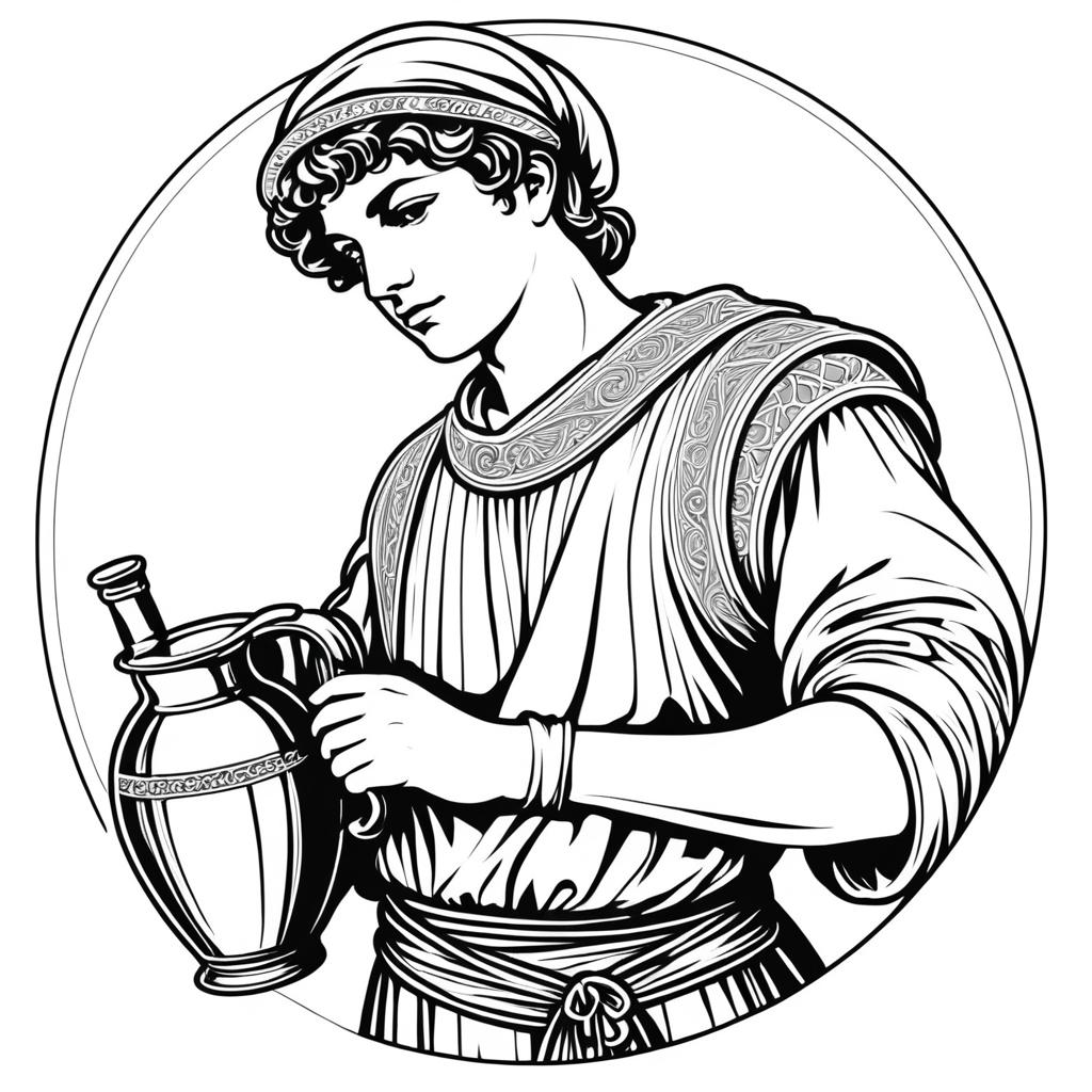 Renaissance-Inspired Young Man with Flagon