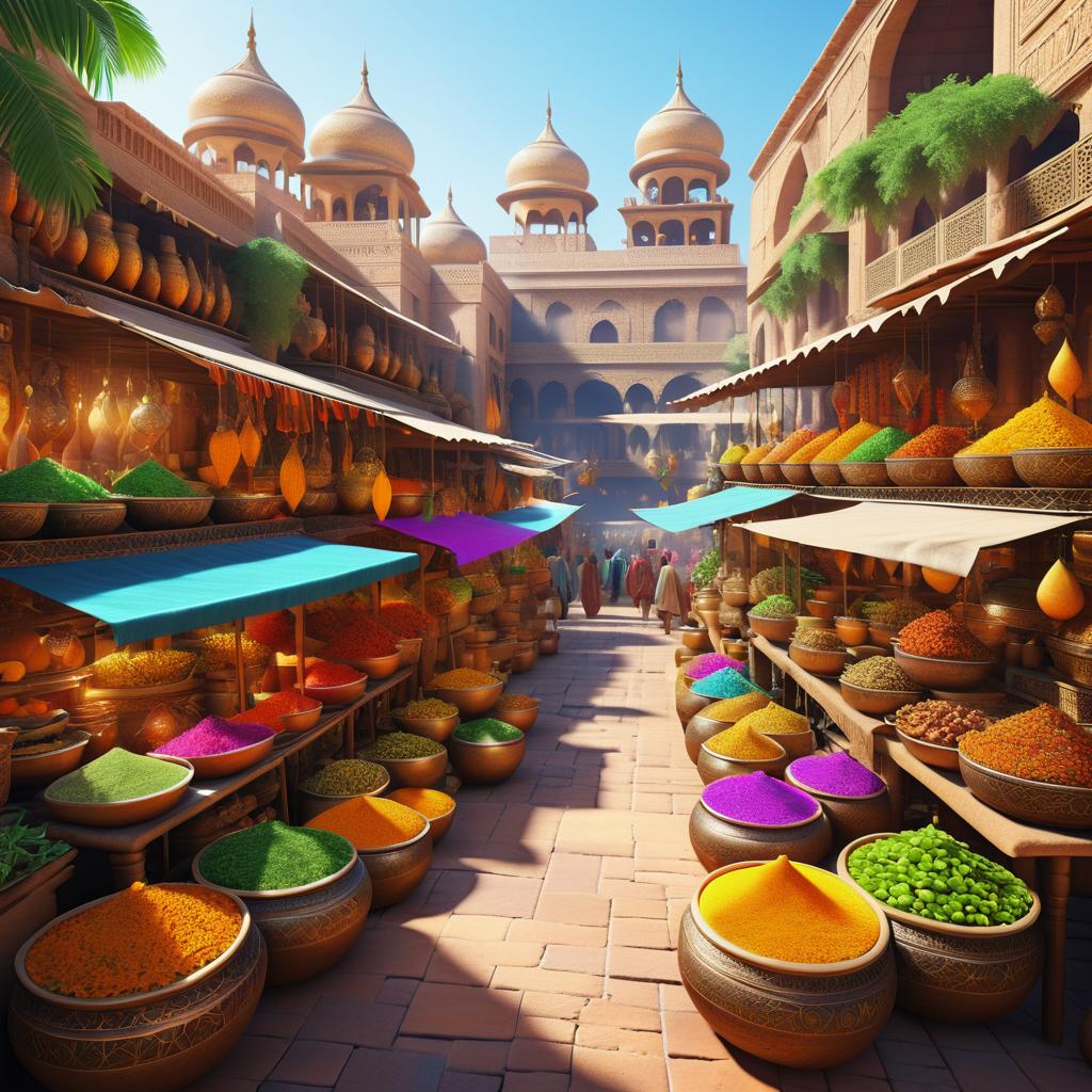 Vibrant Ancient Marketplace in 8K