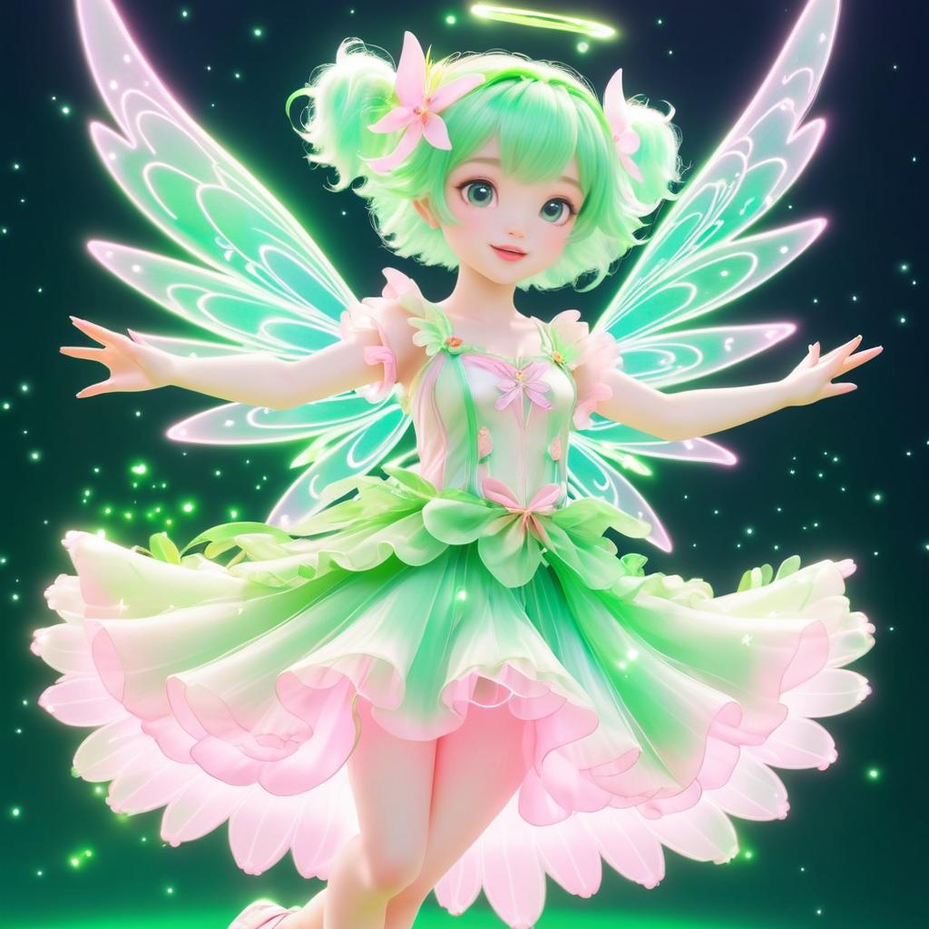 Whimsical Cheerful Fairy in 16K Detail