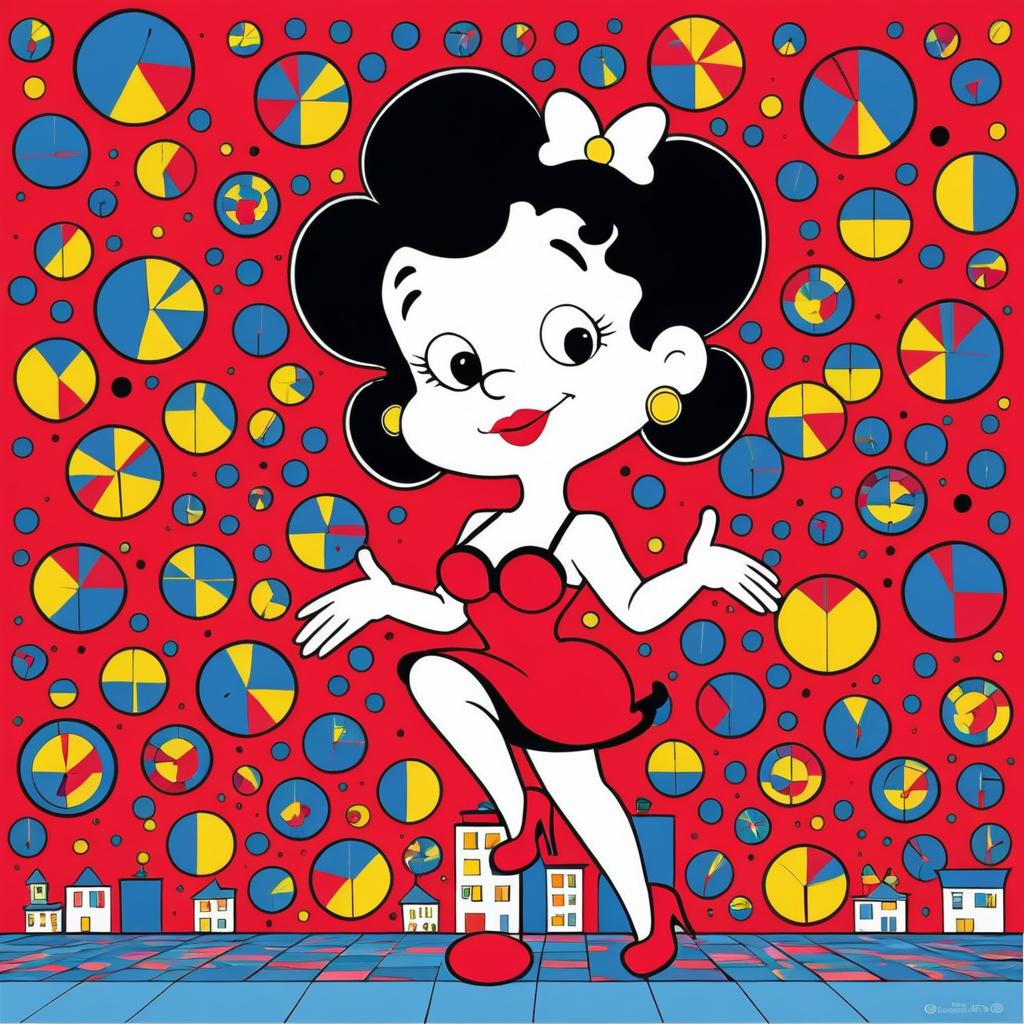 Whimsical Betty Boop in Geluck Style