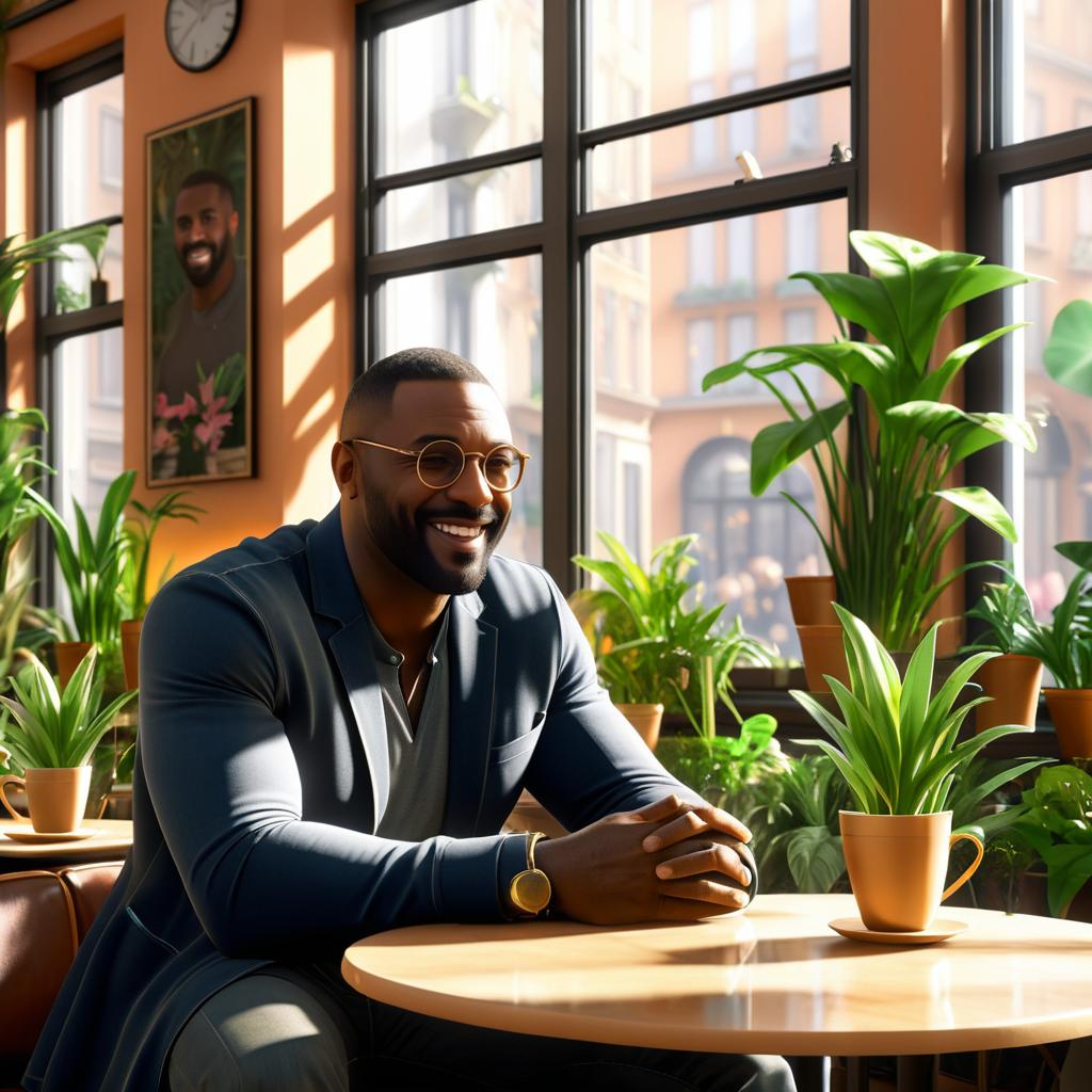 Charming Cafe Scene with Idris Elba