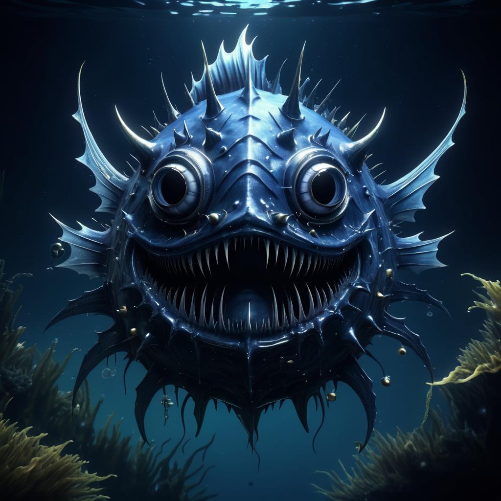 Ultra-Detailed Humanoid Angler Fish Portrait