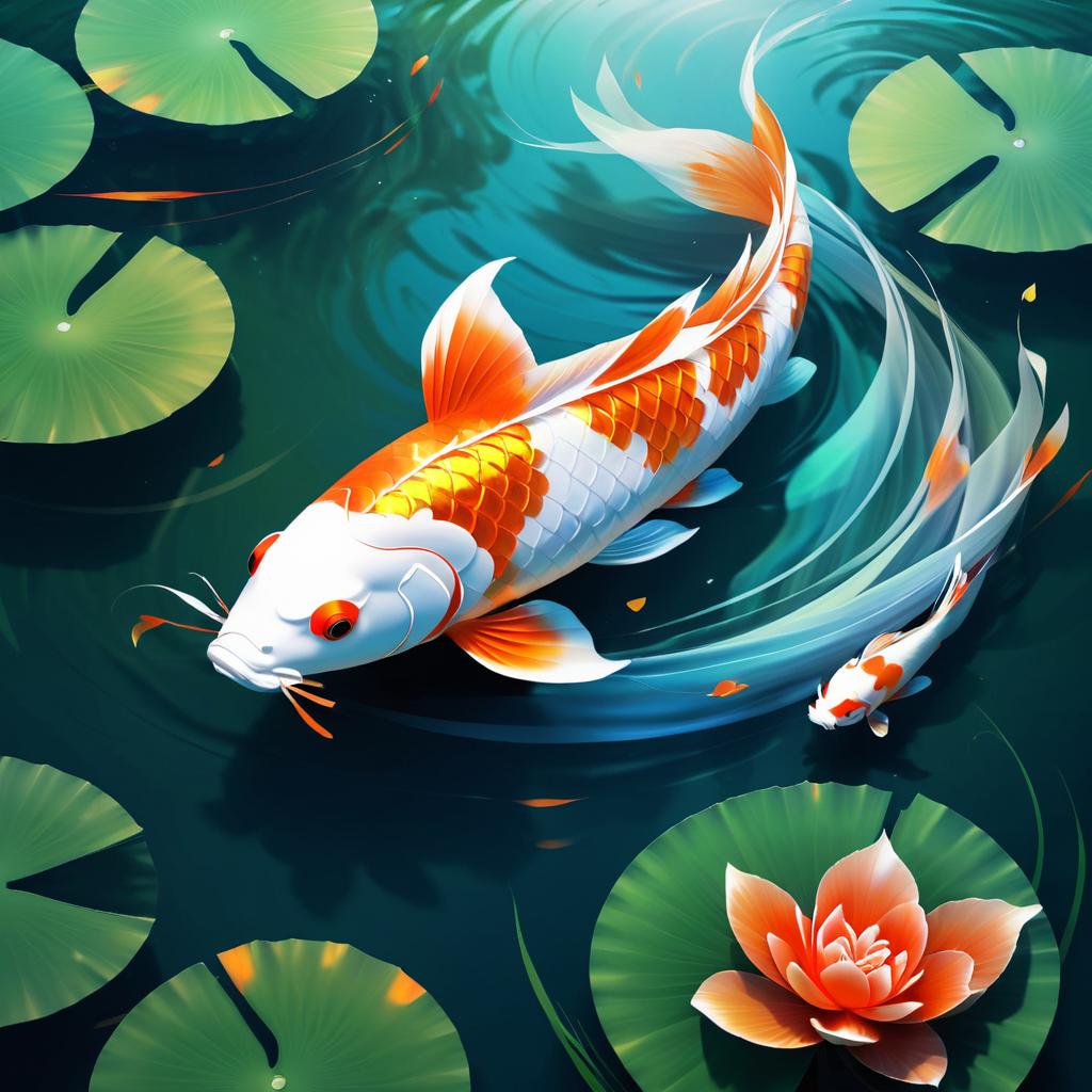 Majestic Koi Fish as Pond Spirit