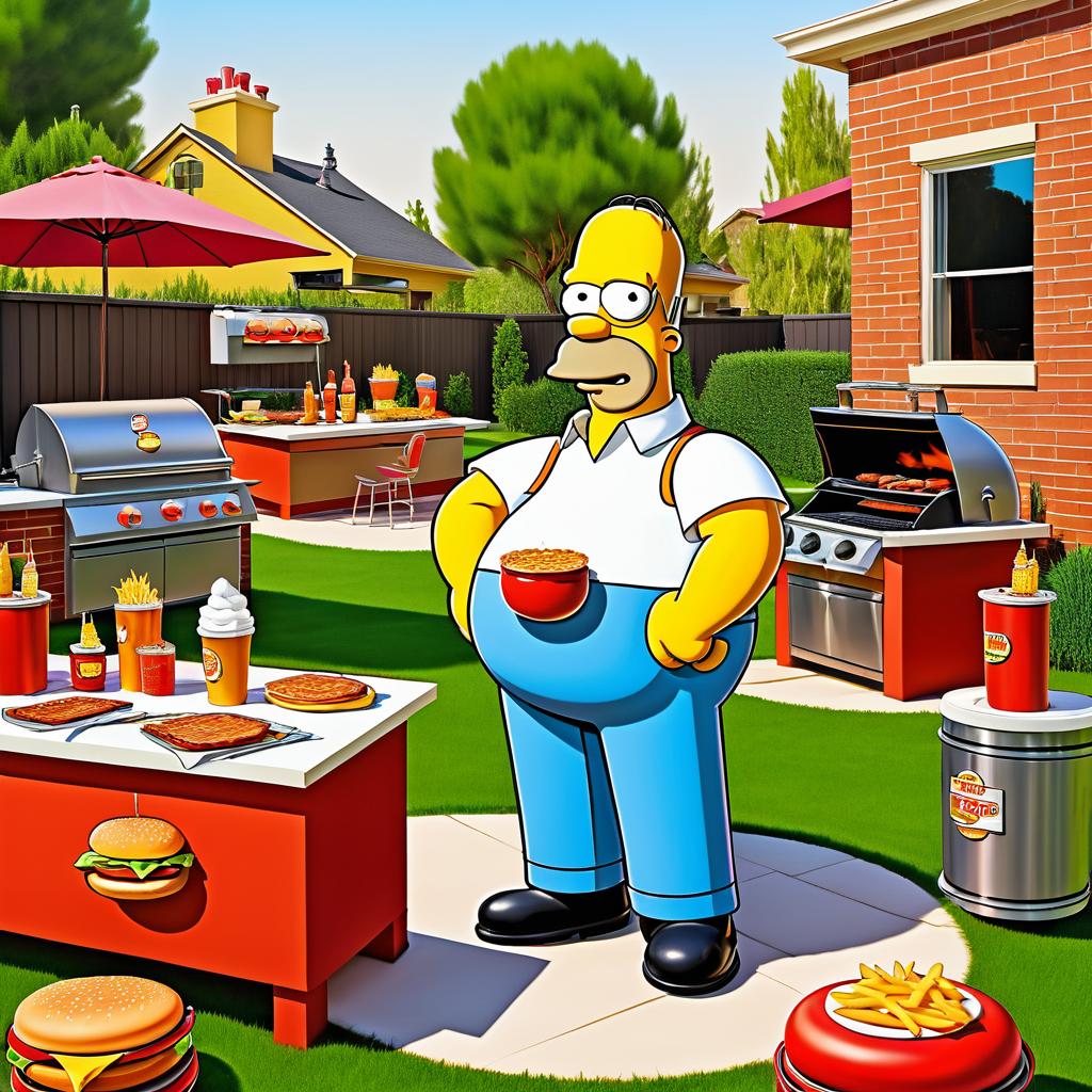 Homer Simpson's Silly Barbecue Adventure