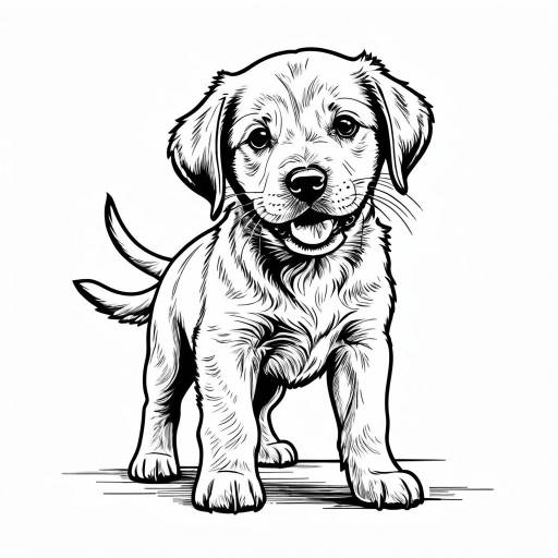 Retro Style Puppy Illustration