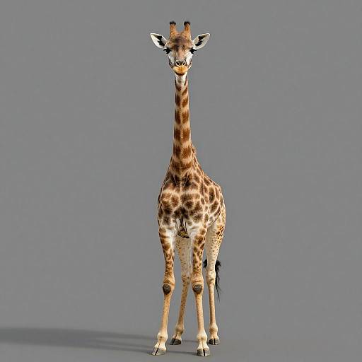 Realistic Smiling Giraffe Full-Body Portrait