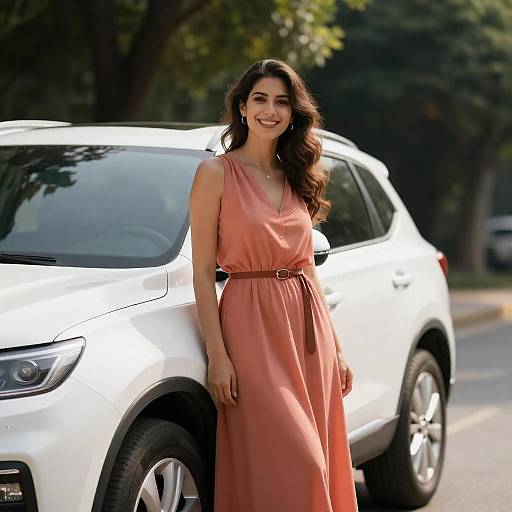 Joyful Woman by Sunlit SUV