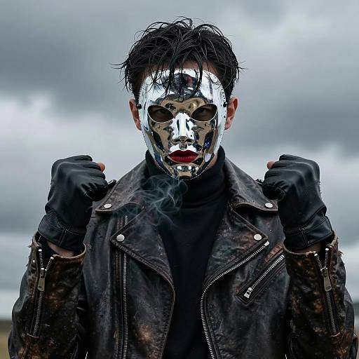 Mysterious Dark Figure in Smoky Atmosphere