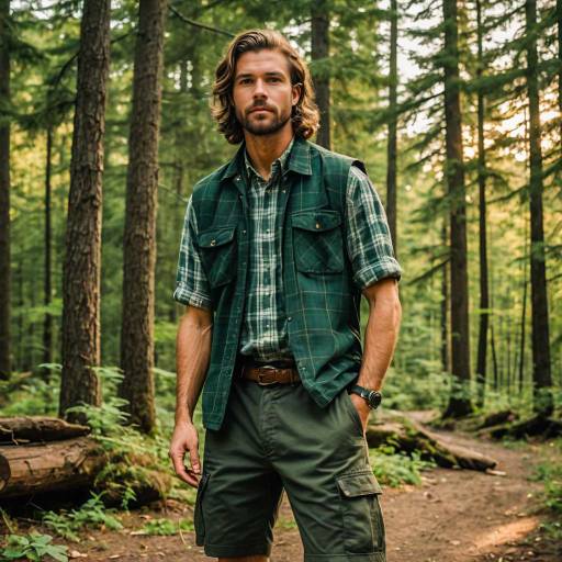 Stylish Outdoor Man in Dramatic Forest Setting